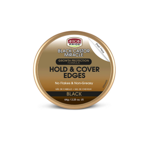 Image of African Pride Black Castor Miracle Hold & Cover Edges 2.25oz Position 1