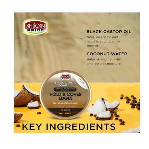 Image of African Pride Black Castor Miracle Hold & Cover Edges 2.25oz Position 2