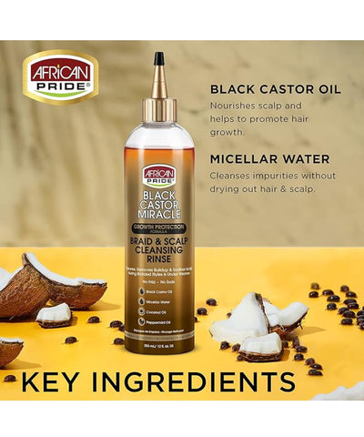 Image of African Pride Black Castor Miracle Braid & Scalp Cleansing Rinse 12 oz Position 2