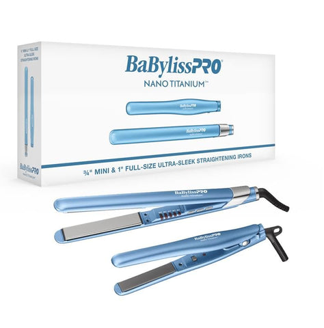 Image of BaBylissPRO Nano Titanium 1" & 3/4" Ultra-Sleek Flat Iron Value Set (BNTPP93) Position 2
