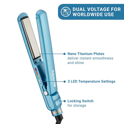 Image of BaBylissPRO Nano Titanium 1" Compact & 1" Ultra-Thin Full SIze Flat Iron Value Set (BNTPP84) Position 7