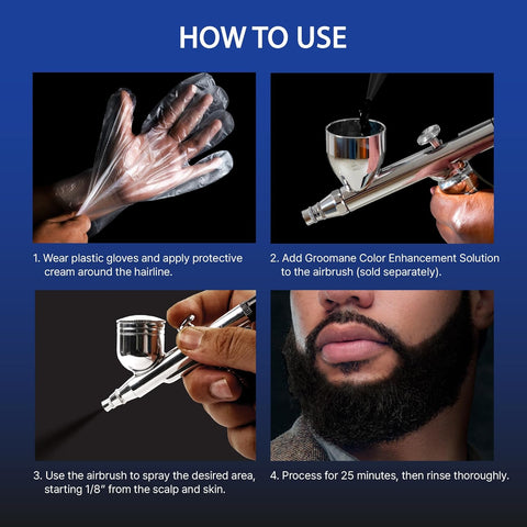 Image of Red PRO GROOMANE Semi-Permanent Beard & Lineup Premixed Airbrush Enhancement (70ml/2.3oz) Position 5