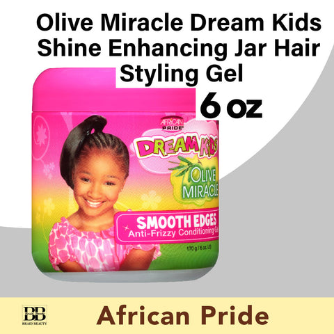 Image of African Pride Olive Miracle Dream Kids Smooth Edges anti-frizzy conditioning Gel 6 oz Position 2