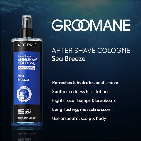 Image of Red PRO GROOMANE Aftershave Cologne (500ml/16.9oz) Position 11