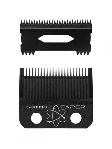 Image of Gamma+ Replacement Fixed DLC Faper Clipper Blade with Moving Slim Tooth Cutter Position 1