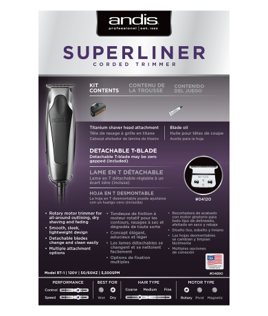 Image of Andis Superliner T-Blade Trimmer (with Bonus Shaver Head!)