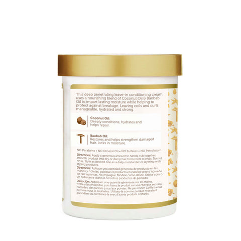 Image of Coconut Oil & Baobab Oil Leave-In Cream, 18oz Position 2