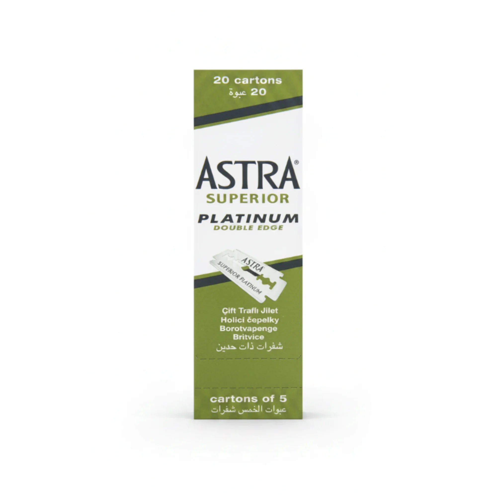 Astra Double Edge Razor Blades (Green) Position 1