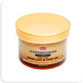 African Pride Black Castor Miracle Braid, Loc, & Twist Gel Extra Hold 8 oz Position 1