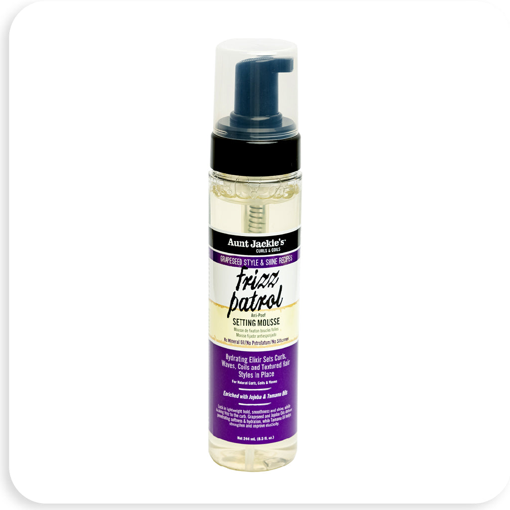 Aunt Jackie's Grape Seed Frizz Patrol Setting Mousse 8.5 oz Position 1