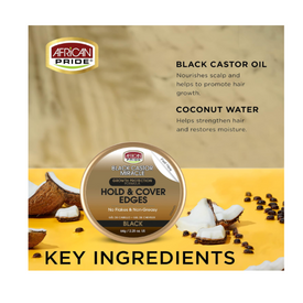 African Pride Black Castor Miracle Hold & Cover Edges 2.25oz
