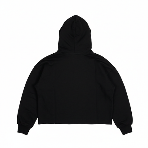 Image of ARTICLE I CROPPED HOODIE -- BLACK Position 2