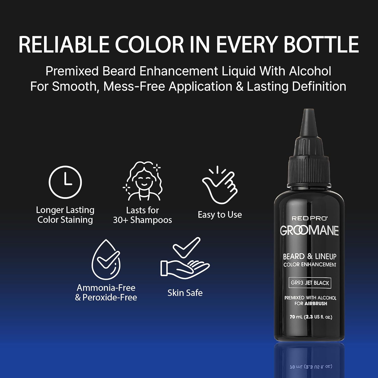 Red PRO GROOMANE Semi-Permanent Beard & Lineup Premixed Airbrush Enhancement (70ml/2.3oz) Position 3