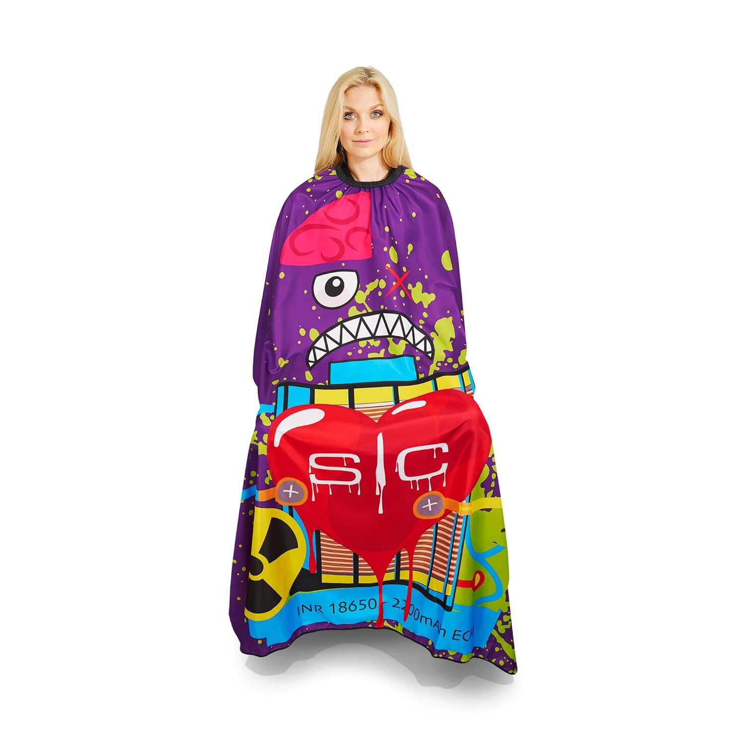 StyleCraft Studio Professional Extra-Long Kick Covers Cape - Purple Radioactive (SC350B) Position 4