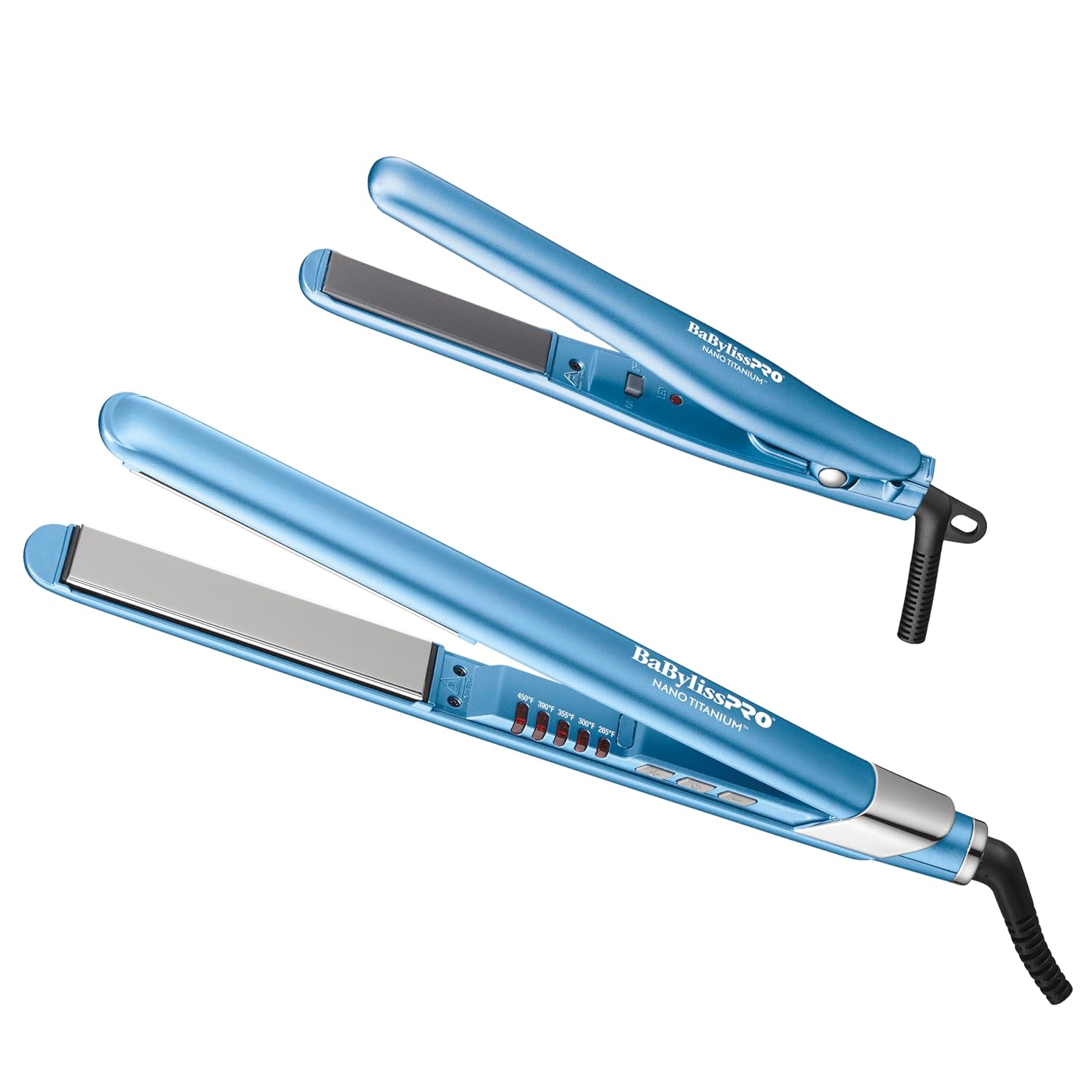 BaBylissPRO Nano Titanium 1" & 3/4" Ultra-Sleek Flat Iron Value Set (BNTPP93) Position 1
