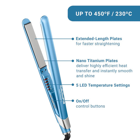Image of BaBylissPRO Nano Titanium 1" & 3/4" Ultra-Sleek Flat Iron Value Set (BNTPP93) Position 4
