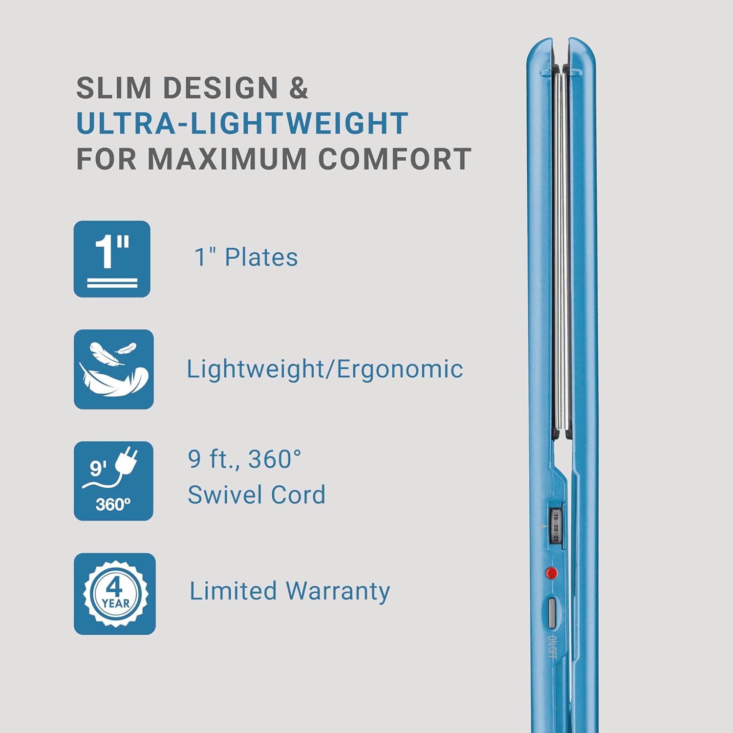BaBylissPRO Nano Titanium 1" Compact & 1" Ultra-Thin Full SIze Flat Iron Value Set (BNTPP84) Position 3