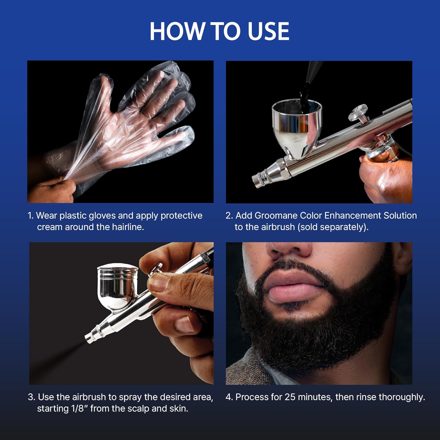 Red PRO GROOMANE Semi-Permanent Beard & Lineup Premixed Airbrush Enhancement (70ml/2.3oz) Position 5