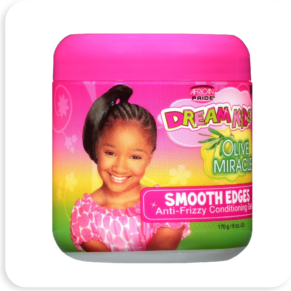 African Pride Olive Miracle Dream Kids Smooth Edges anti-frizzy conditioning Gel 6 oz Position 1