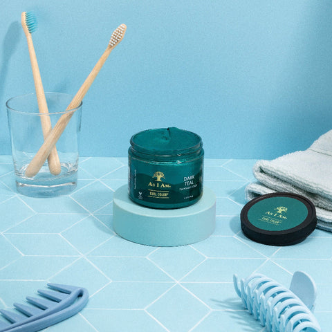 Image of Curl Color Dark Teal Green Position 1