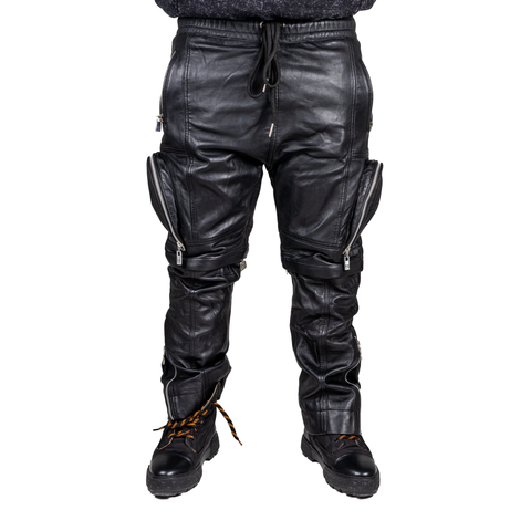 Image of ARTICLE I LEATHER UTILITY PANTS Position 6