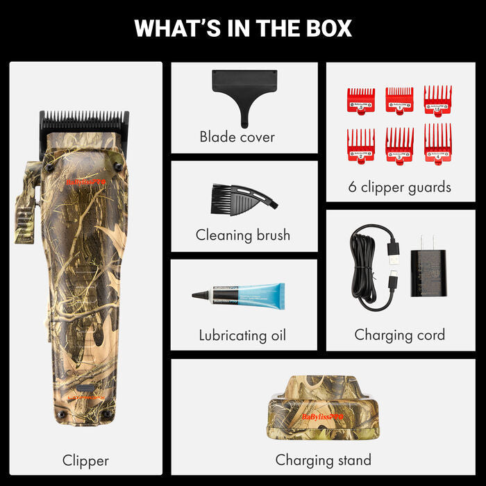 BaBylissPRO Limited Edition Camo Lo-PRO FX Compact Clipper (FX82CAM) Position 8
