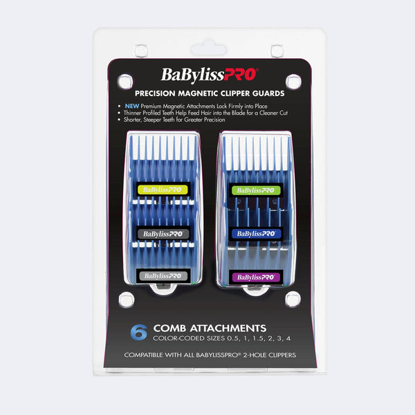BaBylissPRO 6pc Magnetic Precision Clipper Guard Set (FXPCMG) Position 2