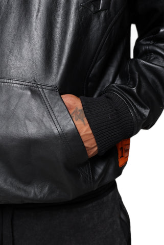 Image of ARTICLE I LEATHER ANORAK Position 3