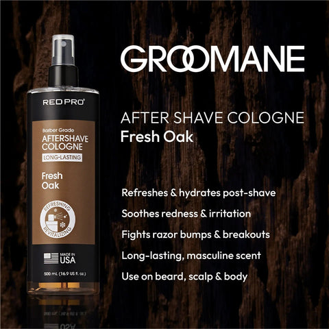 Image of Red PRO GROOMANE Aftershave Cologne (500ml/16.9oz) Position 19