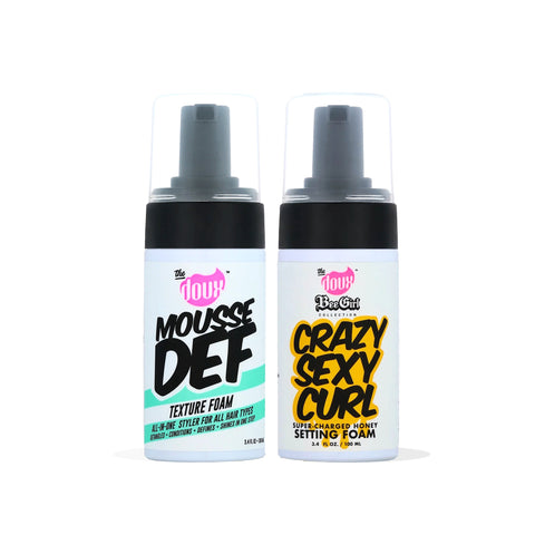 Image of 2 Pack Travel Bundle - MOUSSE DEF & CRAZYSEXYCURL™ Texture Foams 3.4 oz Position 1