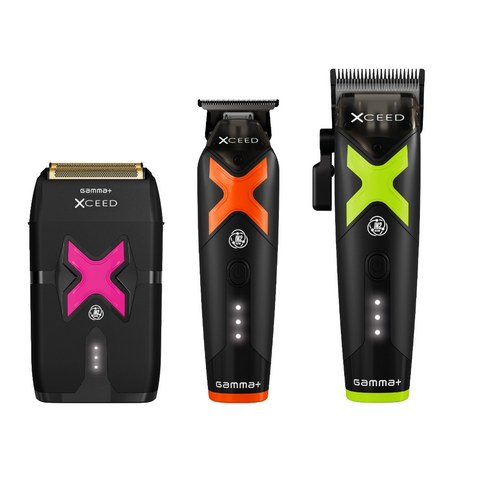 Image of Gamma+ XCEED IN2 Vector Motor Cordless Clipper + Trimmer + Double Foil Shaver Value Set (GP609B/GP418B/GP803B) Position 1