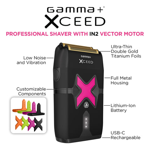 Image of Gamma+ XCEED Professional IN2 Vector Motor Cordless Double Foil Shaver (GP803B) Position 16