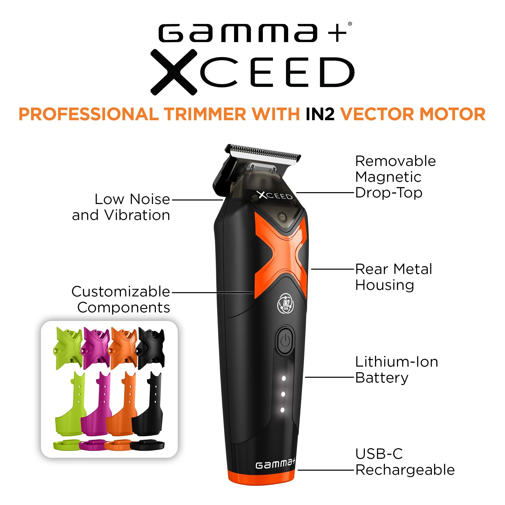 GAMMA+ XCEED Professional IN2 Vector Motor Cordless Trimmer (GP418B) Position 16