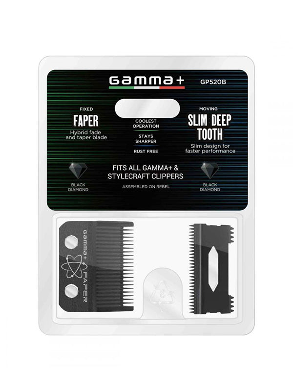 Gamma+ Replacement Fixed DLC Faper Clipper Blade with Moving Slim Tooth Cutter Position 4