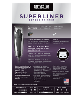 Andis Superliner T-Blade Trimmer (with Bonus Shaver Head!)