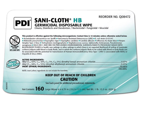 Image of Sani-Cloth® HB Germicidal Disposable Wipe