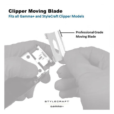 Image of Gamma+ Replacement Fixed DLC Faper Clipper Blade with Moving Slim Tooth Cutter Position 5