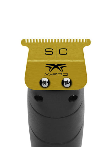 Image of StyleCraft Fixed Gold X-Pro Wide Trimmer Blade with DLC Deep Tooth Cutter Position 2