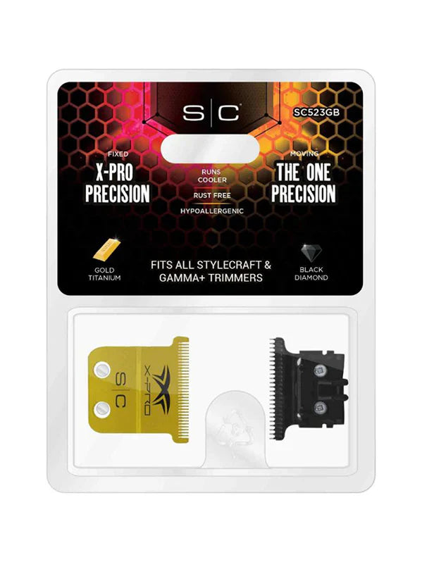 StyleCraft Fixed X-Pro Gold Titanium Trimmer Blade with DLC The One Deep Tooth Cutter Position 3