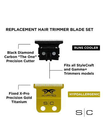 Image of StyleCraft Fixed X-Pro Gold Titanium Trimmer Blade with DLC The One Deep Tooth Cutter Position 5